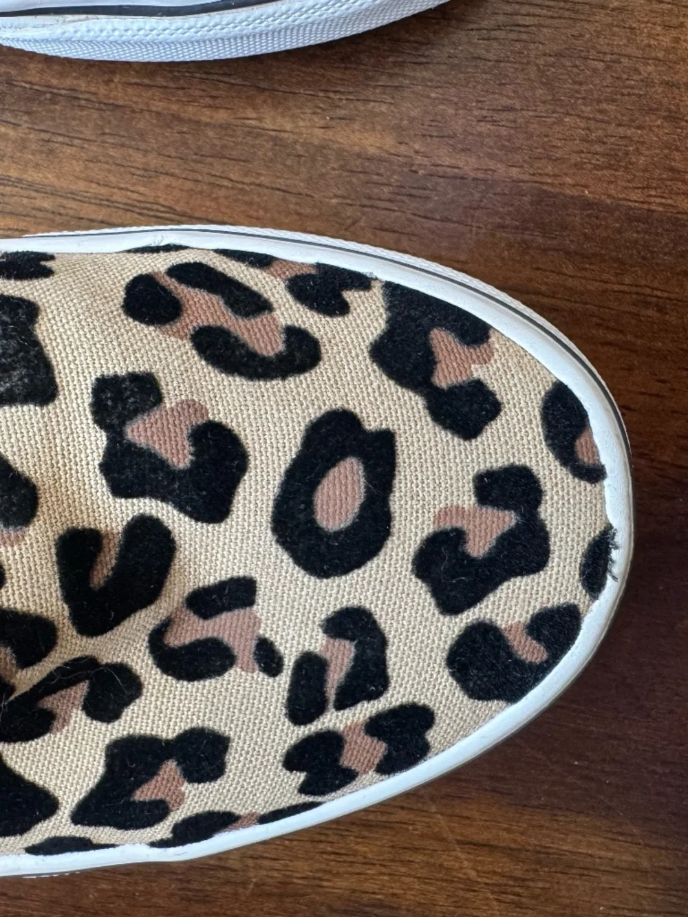 Girls Leopard Print Low Top Vans, Gently Used, Size Size 3 Girls,